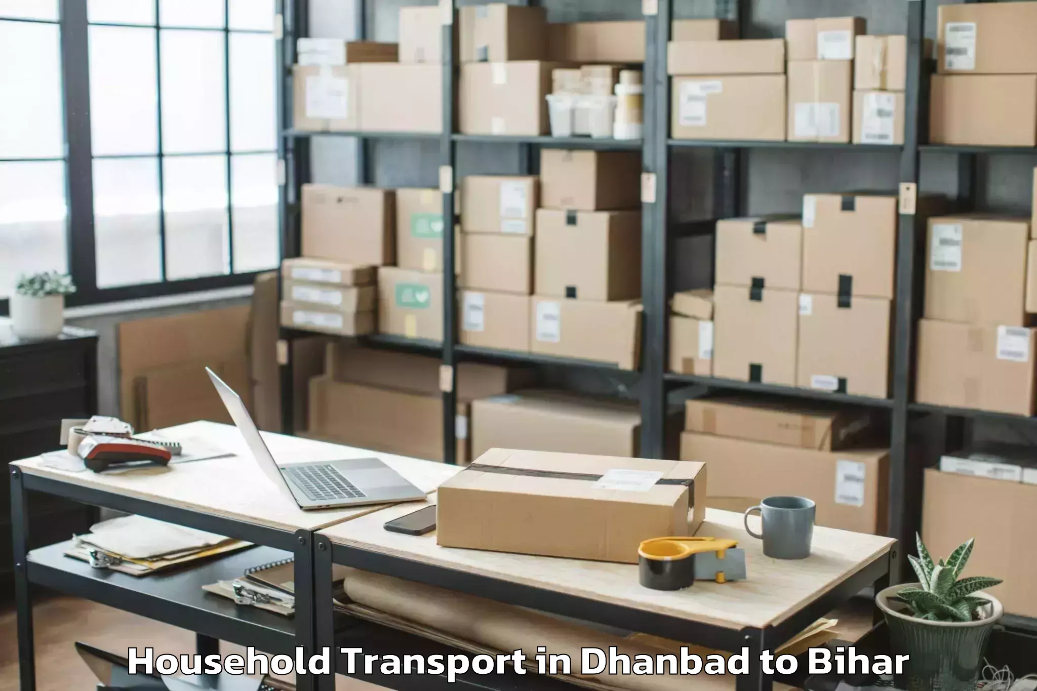 Easy Dhanbad to Bela Household Transport Booking